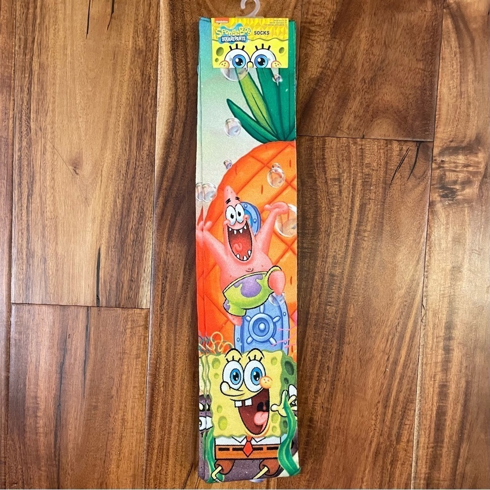 New SpongeBob Square Pants Socks 2-Pairs Patrick Star Pineapple Adult Size 6-12.